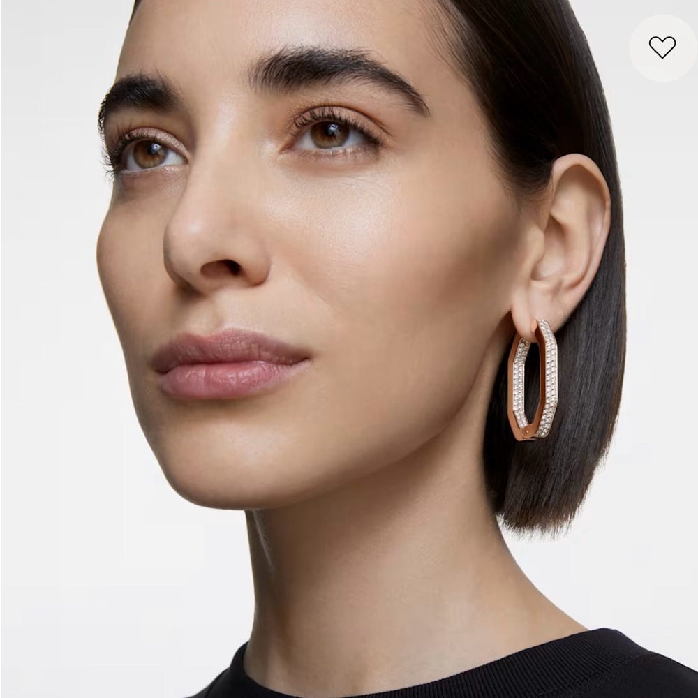 Swarovski Large Dextera Pave Rosegold hoops